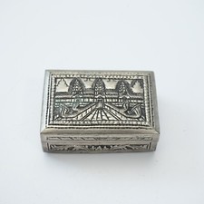 Vintage Cambodian Angkor Wat Temple Repousse  silver  Thom trinket Box picture
