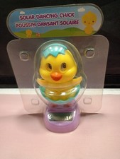 Solar Dancing Yellow Chick On Light Purple Base Easter Home Decor picture