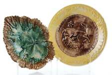 1880's Majolica Stag plate and leaf dish picture