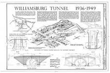 Photo:Williamsburg VA 1936-1949 Colonial Parkway Tunnel Plan Map picture