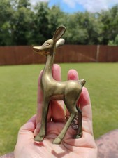Vtg Solid Brass Deer Fawn 5
