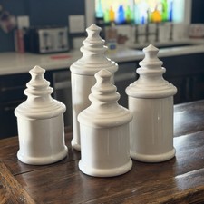 Vintage 1950s RARE NS Gustin Los Angeles California Pottery Kitchen Canister Set picture