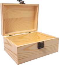 Caja de madera sin acabado con tapa Manualidades Cajas de madera Manualidades picture