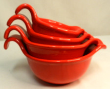 Creative Co-Op Red ceramic Measuring Cup Set 4 micro dish oven safe picture