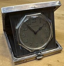 1922 ELGIN 467 HEAVY SOLID Sterling Silver 925 Folding Travel Clock Radium Dial picture