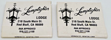 Lamplighter Lodge Red Bluff California 210 Main Street FULL Matchbook LOT of 2 picture