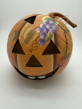 Gourds Gatherings Hand Painted Baby Bushel Gourd Jack-O-Lantern Pumkin Halloween picture