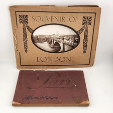 Lot Of (2) Early 1900s Photo Souvenir Books - Paris / London British Manufacture picture