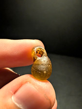 Ancient Roman Yellow Glass Bead Aryballos Pendant 2nd Century AD Authentic picture