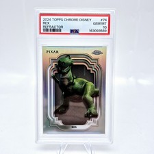 2024 Topps Chrome Disney Rex #74 PSA 10 Toy Story Refractor  picture