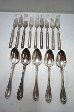 ANTIQUE 1835 WALLACE STUART SILVERPLATE FLATWARE 1899 FORKS TABLE SPOONS 14pc picture