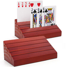 Playing Card Holder Rack Wooden Hands Free Cards Holders for Canasta picture