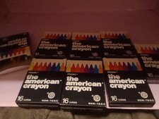 Vintage Prang The American Crayon 16 Count LOT OF 8 Boxes Unused NOS USA picture
