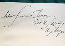 SIGNED by ANDREW SUMMERS ROWAN - Message to Garcia Hero - Railway Survey 1895 picture