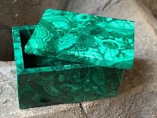1  MALACHITE Box ,Green,Malachite,Hand Carved,Birds Eye Malachite Jewlery #3 picture