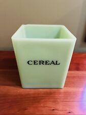 Vintage 48 Ounce Jadeite CEREAL Canister picture