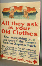 Rare Orig. c.1918 WWI Poster ALL THEY ASK IS YOUR OLD CLOTHES American Red Cross picture