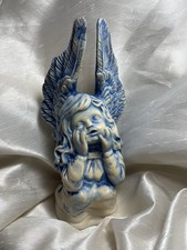 Vintage Henri Studio Chrisdon Angel Girl Figurine P8180 Blue Wash Ceramic Resin picture