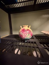 Floral Three-Footed Vase Glazed Ceramic or Porcelain picture