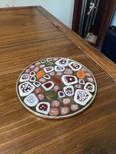 Vintage MCM Atomic Mosaic Tile Trivet Footed Hot Plate 6” Mid Century Modern picture