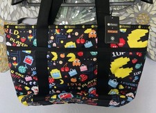 LeSportsac Pacman Black Graphic Tote Bag 52cm Large Casual Bag picture