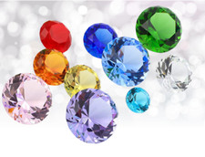 2.5''/60mm Glass Diamond Shaped Paperweight Home Office Wedding Decoration Gift picture