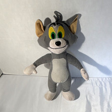 Vintage Tom and Jerry Tom Cat Stuffed Animal Plush 12 in Gray White Beige Yellow picture