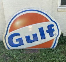 VTG Large Scale Rare Moon Gulf Gas Station 59x84” Sign picture