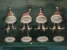 Reed & Barton Silverplate Santa Hat Cheese Markers w/Original Box picture
