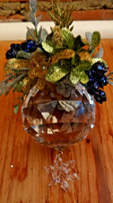 Ganz Kissing Krystal Mistletoe Ornament – Clear Facet Ball Snowflake Display ID3 picture
