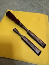 LOT OF 2 VINTAGE STANLEY NO. 750 3/4” BEVELED EDGE SOCKET CHISELS - PLEASE READ picture
