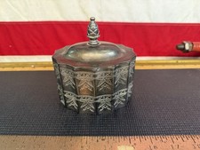 Vintage 1991 Godinger Silver Plated Tall Canister Tea Caddy Red Velvet Lined Box picture