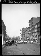 1932 Children's Feast St Anthony Parade E 106th Manhattan NYC Old Photo Negative picture