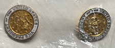 NEW VICE PRESIDENT OF THE UNITED STATES GOLD TONE & WHITE ENAMEL CUFFLINKS H2 picture