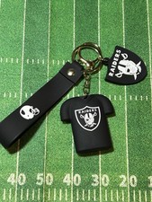 Raiders Oakland LA Vegas Novelty 3D Silicon Football Jersey Keychain w/3D Tag picture
