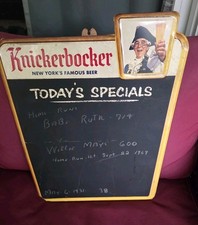 1955 Knickerbocker Beer Chalk Board Metal Sign picture