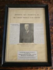 Charles Henry Harding Framed Historical Picture And Info National Glass Budget picture