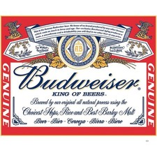 Budweiser - Label Tin Sign - Nostalgic Vintage Metal Wall Décor picture