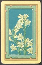 Flowers Named White Lilies Vintage Single Swap Playing Card picture