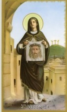 PRAYER TO THE HOLY FACE-ST. VERONICA - Laminated  Holy Cards.  QUANTITY 25 CARDS picture