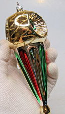 VTG Glass Fluted Glittered Jumbo Finial Multi Indent 7
