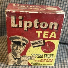 1940s Full Box Of Thomas J. Lipton ‘1/2lb Lipton Tea “The Brisk” Tea Company picture
