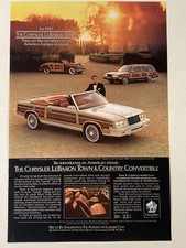 1983 Chrysler LeBaron Town And Country Convertible Print Ad Like No Other picture