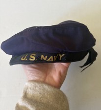 VINTAGE USN U.S.N. UNITED STATES NAVY HAT CAP Medium M Plebe Midshipman picture