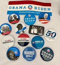 Obama Biden 2008-2012 Campaign Button Lot (13) Bumper Sticker Michelle Obama picture