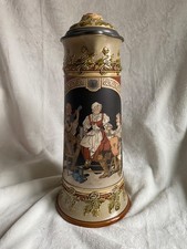 Antique 1901 Mettlach 2692 Drinker Hostess 3L Master Stein Villeroy Boch picture