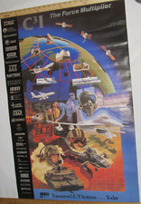 VINTAGE 1989 U. S. MILITARY COMMUNICATIONS C³I FORCE MULTIPLIER POSTER 24x36