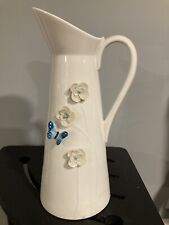 Belleek Living Colour Collection Butterfly Meadow Pitcher, Made In Ireland 10” picture