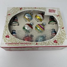 Vintage Shiny Brite Christmas Ornaments Box With 10 picture