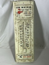 Vintage Jim Walker Farm Supply Co Feed Seed Thermometer Advertising Sign Farm picture